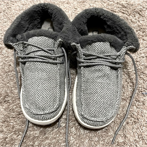 Hey Dude Britt Folder Over Boot -Herringbone Grey - Picture 2 of 7